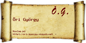 Őri György névjegykártya